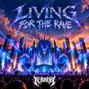 LIVING FOR THE RAVE by K-bron - Rawstyle cover art