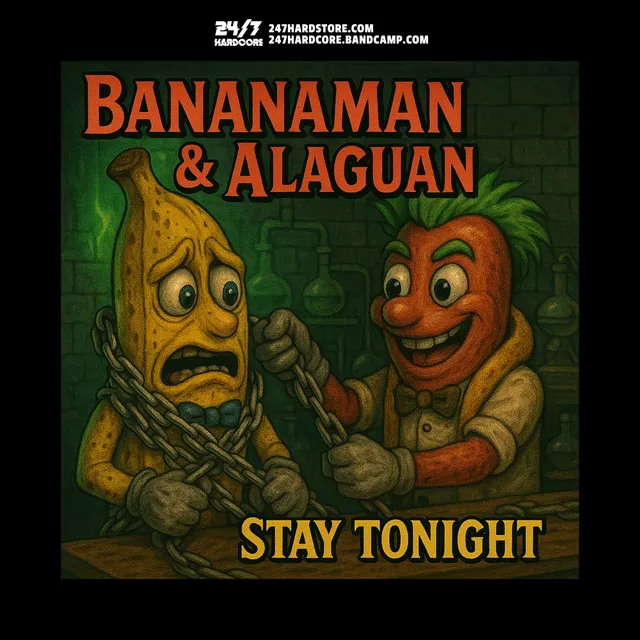 Stay Tonight - Radio Mix by Alaguan, 247 Hardcore, Bananaman - Happy Hardcore cover art