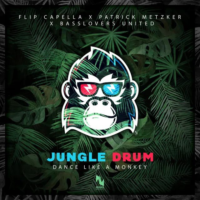 Jungle Drum (Dance Like a Monkey) by Basslovers United, Flip Capella, Patrick Metzker - Hardstyle cover art