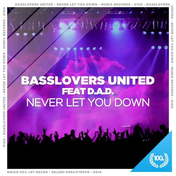 Never Let You Down - Hands Up Remix by Basslovers United, D.A.D. - Hardstyle cover art