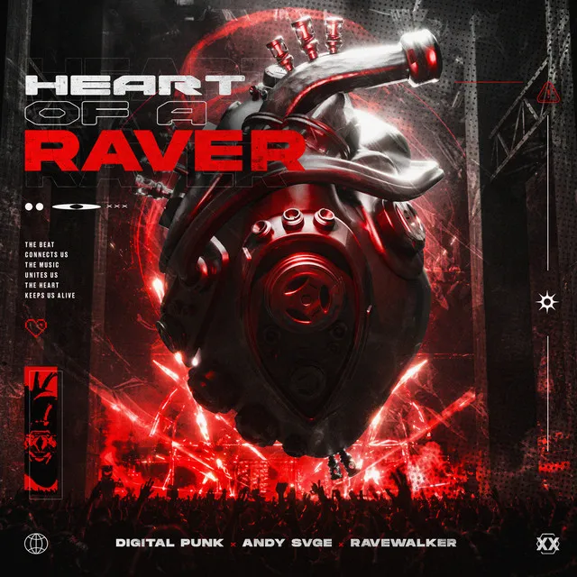 Heart Of A Raver by Digital Punk, ANDY SVGE, RAVEWALKER - Hardstyle cover art