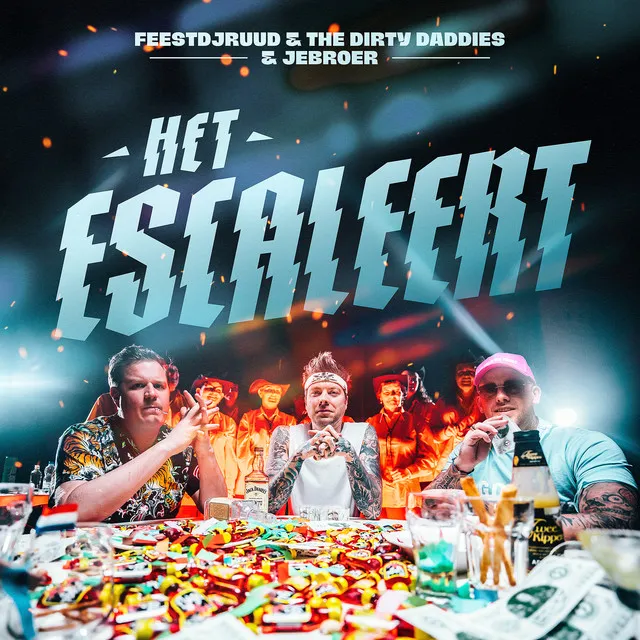 Het Escaleert by Jebroer, FeestDJRuud, The Dirty Daddies - Hardstyle cover art