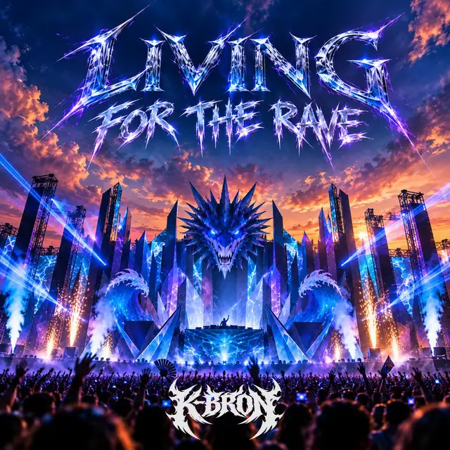 LIVING FOR THE RAVE by K-bron - Rawstyle cover art