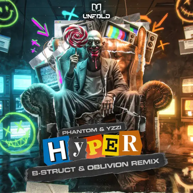 HYPER (B-Struct & Oblivion Remix) by Phantom, Oblivion, B-Struct, YZZI - Hardstyle cover art