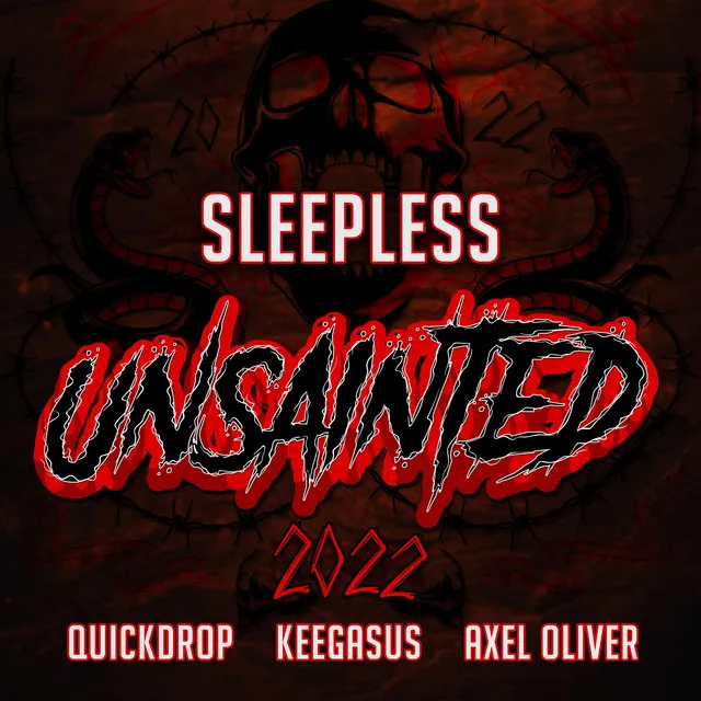 Sleepless (Unsainted 2022) by Quickdrop, Axel Oliver, Keegasus - Hardstyle cover art