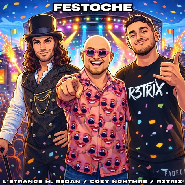 FESTOCHE by R3TRIX, Cosy Nghtmre, L'Étrange M. Redan - Frenchcore cover art