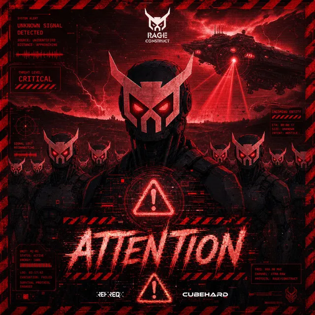 Attention by RefreqX, RAGE CONSTRUCT, CubeHard - Hardstyle cover art