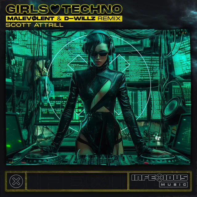 Girls Love Techno - Malevolent & D-Willz Remix by Scott Attrill, InfeXious Music, Malevolent, D-Willz - Hardstyle cover art