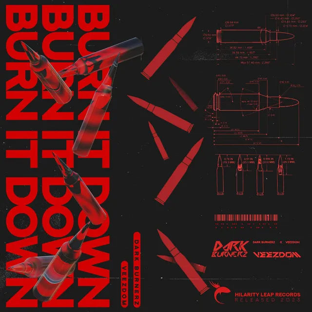 Burn It Down by Veezdom, Dark Burnerz, Hilarity Leap Records - Hardstyle cover art