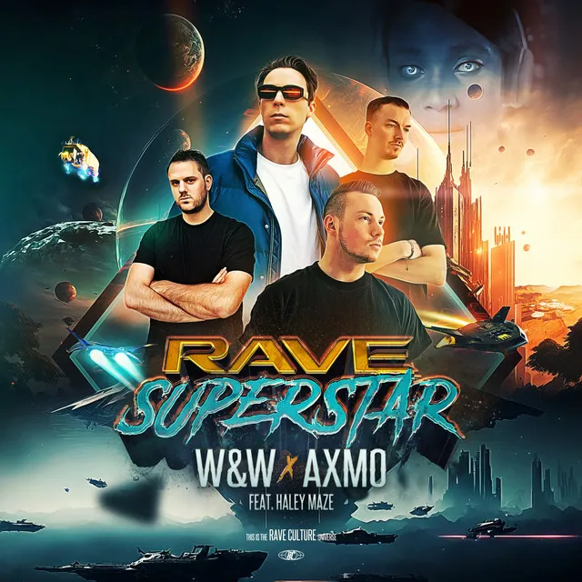 Rave Superstar by W&W, AXMO, Haley Maze - Hardstyle cover art