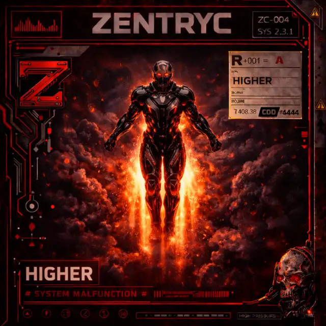 HIGHER by Zentryc, No-ID - Hard Techno cover art