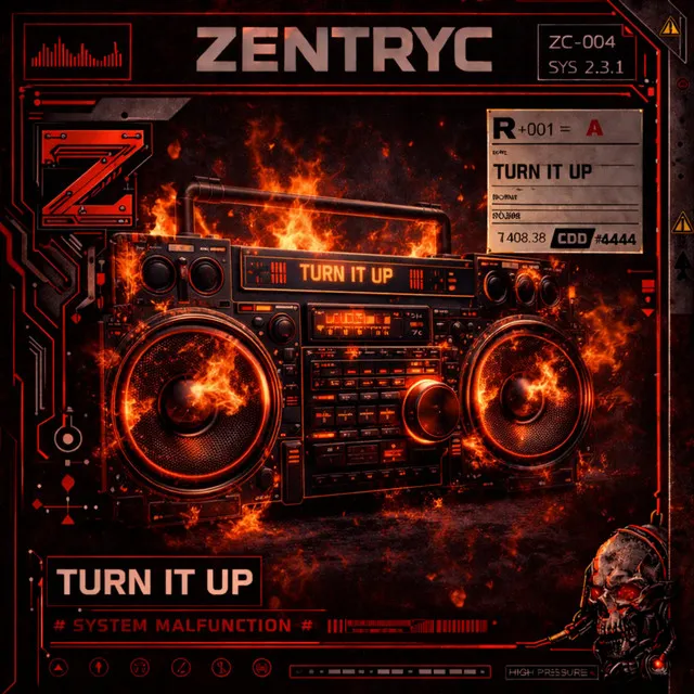 TURN IT UP by Zentryc, JXCN, DAMØ - Hard Techno cover art